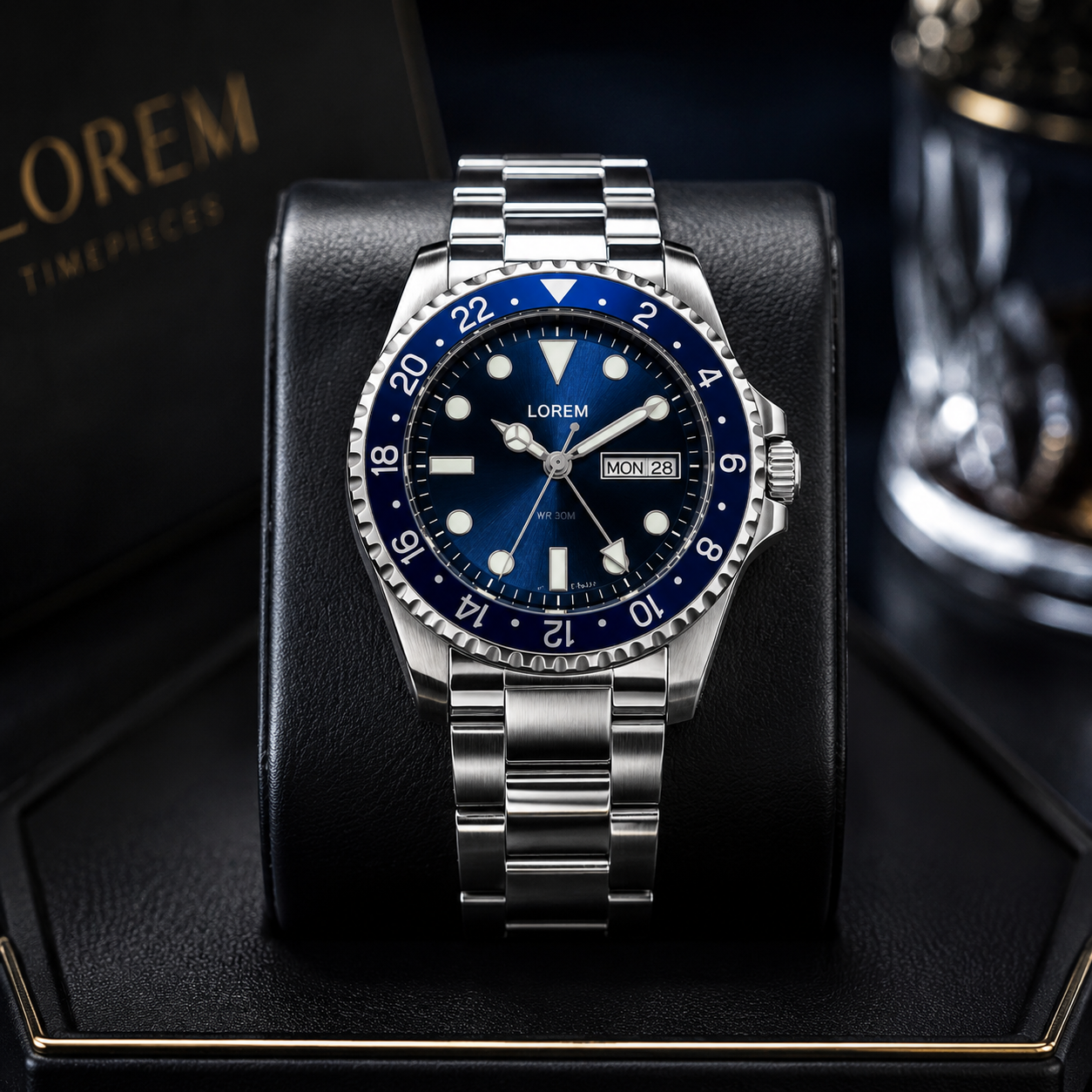 Premium Stainless Steel Blue Dial Watch