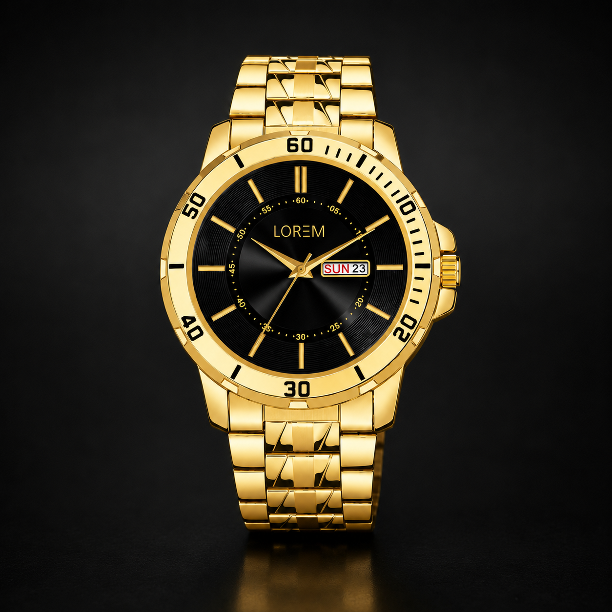 Luxury Gold Stainless Steel Analog Watch
