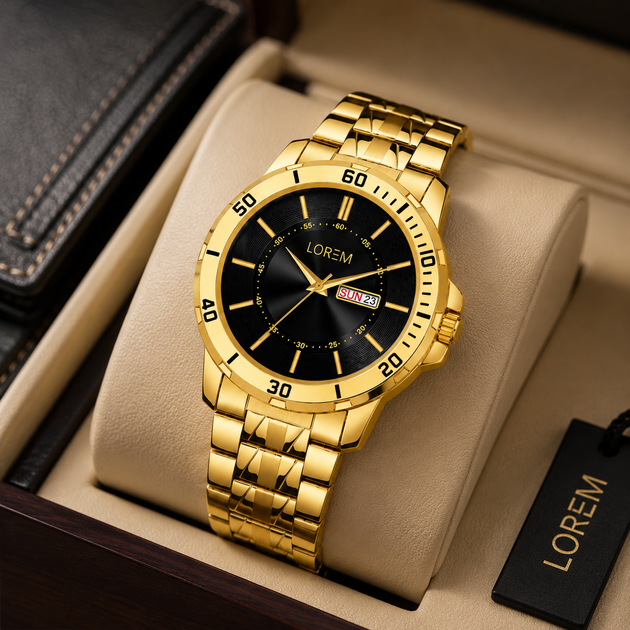 Luxury Gold Stainless Steel Analog Watch