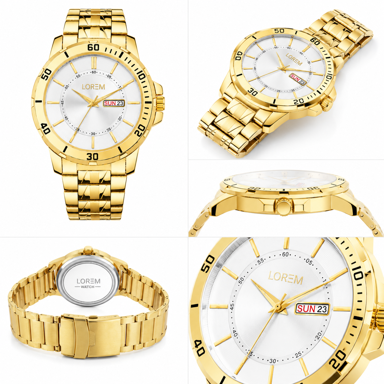 Luxury Gold Stainless Steel Analog Watch
