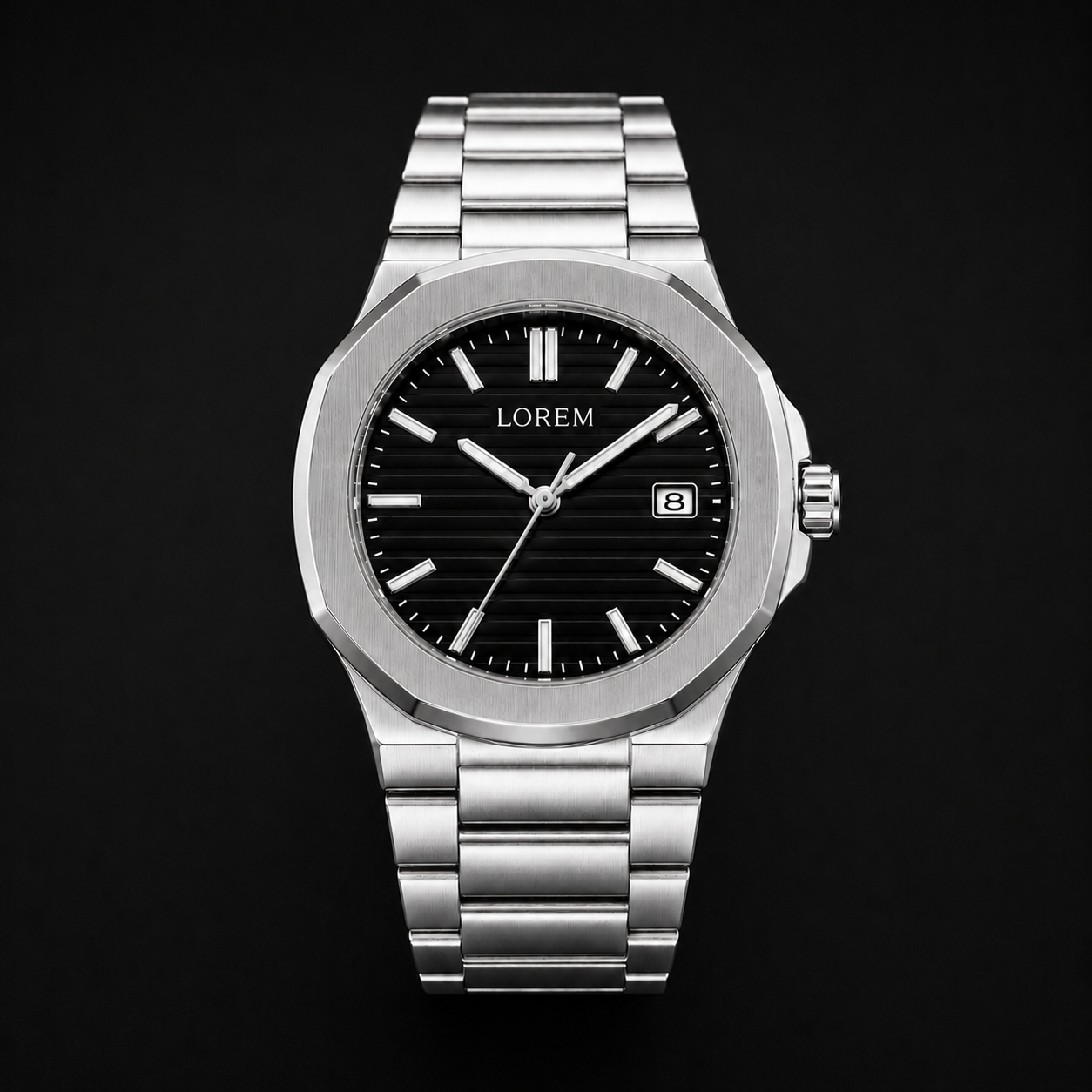 Men's Emerald Steel Square Dial Classic Watch